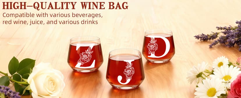 Personalized Gifts for Women,Monogrammed A-Z Wine Glasses Gifts for Women,Wine Glass for Gift Box,Birthday Gifts for Mom Sister Grandma-J