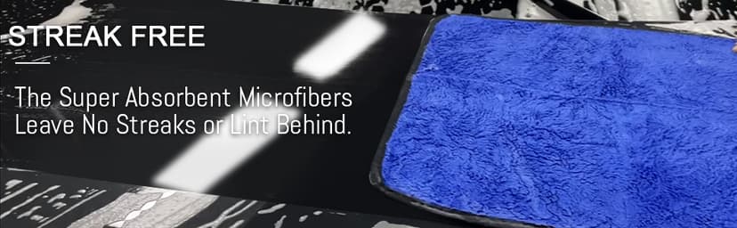 Airlab Microfiber Towels for Cars Wash Drying Thick Plush Cleaning Cloth Auto Detailing Super Absorbent for Interior & Exterior Lint Free, Streak Free, 16" X 16", 800 GSM, Pack of 4