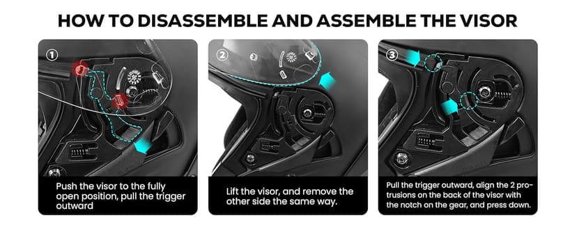 XFMT 3/4 Open Face Motorcycle Helmet Dual Visor Moped Street Bike Scooter Helmet with Internal Sunshield for Adults Men & Women, DOT Approved