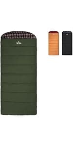 TETON Sports Deer Hunter Sleeping Bag, Warm and Comfortable Camping Sleeping Bag, Teton Tough Canvas Shell for Camping, Hunting, and Cold Weather