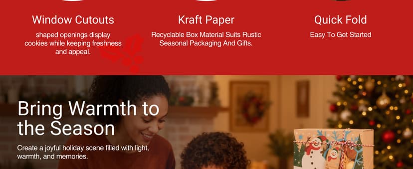 JOYIN 24 PCS Christmas Cookie Gift Baking Box 8.75" x 5.75" x 2.75” with Window Auto-Popup, Xmas Holiday Treat Boxes Containers with Tags for Party Favor Pastries, Cupcake, Brownies, Donut Gift-Giving