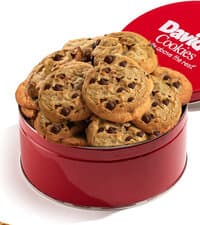David's Cookies Assorted Fresh Baked Decadent Cookie Gift Tin – 2lb Basket with 8 Jumbo Cookies – Soft and Chewy Bakery-Style Dessert for Birthdays, Holidays, Thank You and Special Occasions