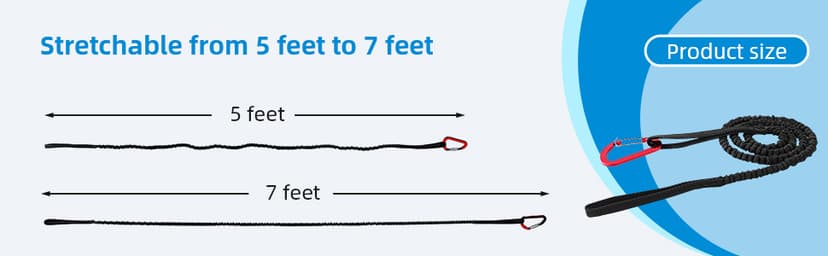 OCEANBROAD Kayak Paddle Leash Stretchable Strap Lanyard Rope for SUP Kayaking Boating Canoeing Fishing Pole Rod 4-7 Feet