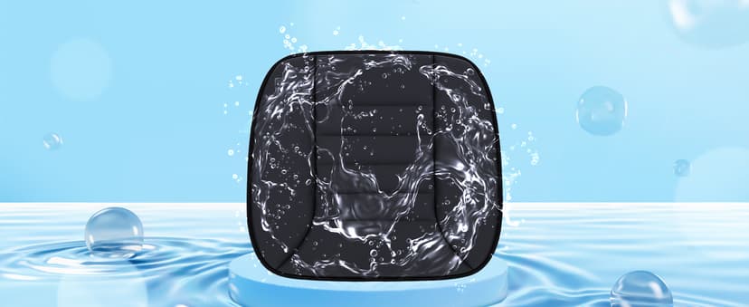 MYFAMIREA Car Seat Cushion Pad 1.2" Thick Comfort Seat Protector for Car Driver Seat Office Chair Home Use Memory Foam Seat Cushion with Non Slip Bottom, 20'' x 18.5'', Black
