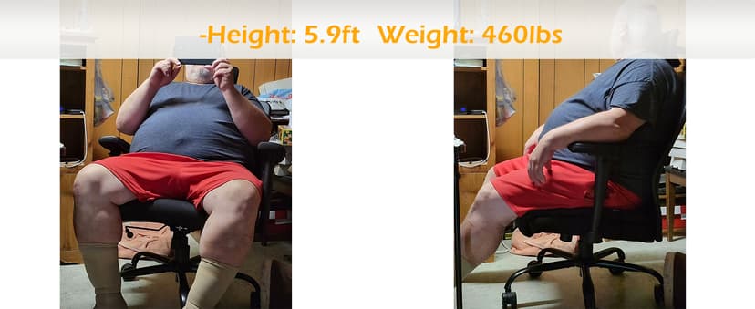 Extra Wide Seat Office Chair for Big and Tall 500lbs, with High Back Adjustable Headrest Lumbar Support Arms Wheels Heavy Duty (Breathable Fabric Seat)