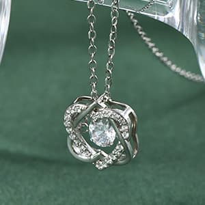 Sons Girlfriend Necklace from Mom, To my Son's Girlfriend Gifts, Sterling Silver Two Interlocking Infinity Double Heart Necklace, Valentine's Day Jewelry Birthday Gift