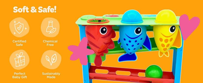 Move2Play, Feed The Fish | Interactive Baby & Toddler Toy | 1, 2+ Year Old Gift & Birthday Present | Boys & Girls Babies Ages 6, 7, 8, 9, 10, 12, 18, 24+ Months Old