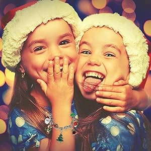 Christmas Advent Calendar Bracelets 2025 for Girls 24 Days Xmas Countdown Calendar DIY Jewelry Making Kit Gift 22 Charm Beads 2 Bracelets for Kids Teens Women