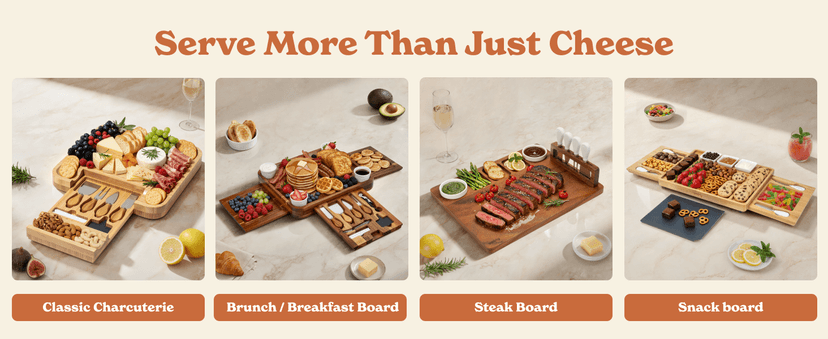 SMIRLY Charcuterie Board Set - Large Bamboo Cheese Board for Serving - House Warming Gifts New Home, Wedding & Bridal Shower Gift, Birthday Gift for Women