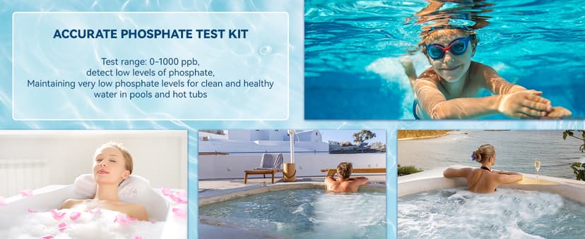 Phosphate Test Kit for Pool,50 Strips Phosphate Test Strip Quick and Accurate Swimming Hot Tub and Spa Water Testing