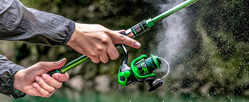 Ghosthorn Fishing Rod and Reel Combo Graphite Telescoping Fishing Pole Portable Travel Kit with Carrier Bag for Freshwater Saltwater