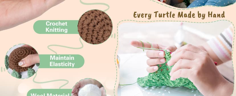 Mini Funny Turtle Birthday Gifts for Women Men Christmas, Retirement Bosses Day Gifts, Inspirational Small Animals Cute Stuff Things, Handmade Emotional Positive Crochet Turtle Decorations