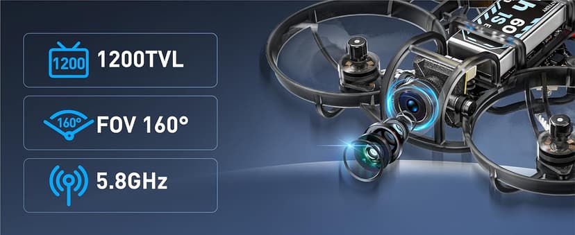 R8 ELRS Brushless Whoop Quadcopter, Ultralight 1S 80mm Micro FPV Drone BNF with 6 Port Battery Charger,2 Batteries Fly12 Mins for FPV Freestyle Racing Indoor Outdoor,FOV160°,Matrix G4 5IN1 FC,0802 20000KV Motor