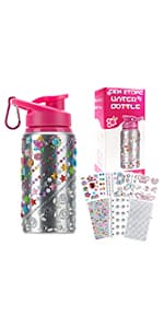 Gifts for Girls, Decorate Create Your Own Water Bottle Kits for Girls, Fun DIY Arts and Crafts Kits Supplies Toys for Kids Ages 4-6-8-10-12, Birthday Gifts Ideas for Girls Back to School Christmas