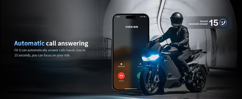 Fodsports FX-S Motorcycle Bluetooth Headset V5.4, 2-Way Helmet Intercom Communication System with IP67 Waterproof, CVC Noise Cancellation, Hands-Free Music/Call, 2 Type Mics, Black, 2 Pack