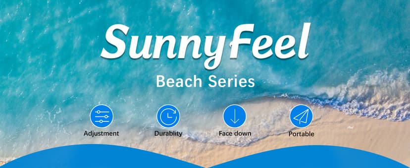 SUNNYFEEL Beach Lounge Chair, Reclining Beach Chairs Lay Flat, Sun Face Down Tanning Chair, Folding Camping Chairs Portable Camp Cot with Backpack Straps for Outdoor/Picnic/Lawn