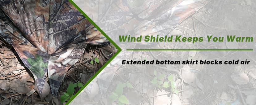 Hunting Blind 360 Degree See Through, 2-3 & 3-4 Person Pop Up Ground Blind for Deer and Turkey, Portable Camouflage Tent with Quiet Zipper Door and Carrying Bag