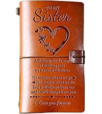 Hiipeenow Brother Gifts from Sister, Leather Travel Journal 140 Pages Presents, Birthday Graduation Christmas Valentines Fathers Day Wedding Day Gifts for Brother