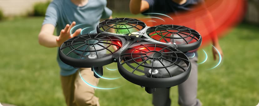 SYMA X100 Drone for Kids 8-12, Automatic Obstacle Avoidance, Up to 20 Mins Flight Time(2 Batteries), One-Key 360°Flips and Altitude Hold, Full-Guard Safe Indoor Drone Gift for Boys & Girls