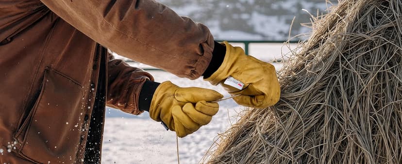 toolant Leather Winter Work Gloves for Men, 100% Grain Cowhide with Warm Thinsulate Lining, Water & Abrasion Resistance