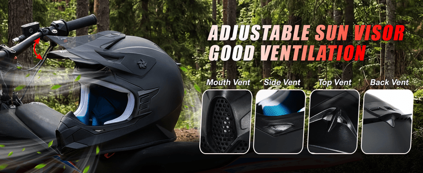 TRIANGLE Adult Dirt Bike Helmet Full Face Motorcycle Helmets with Adjustable Goggles & Gloves - DOT/FMVSS-218 Certified Motocross Helmet for Off-Road ATV BMX UTV