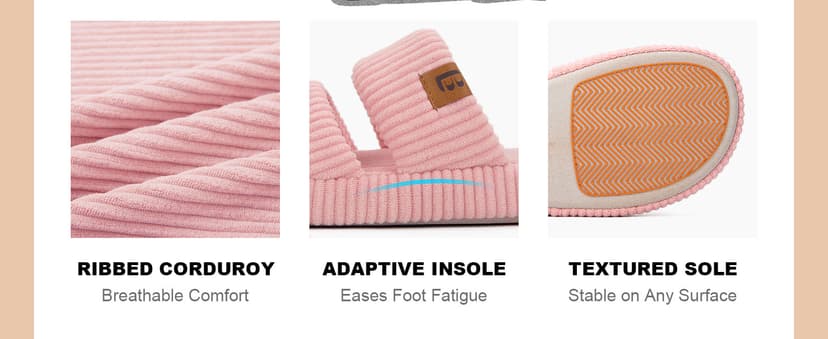 Dual-Strap Slide Sandals, Comfortable Cushioning , Lightweight Non-Slip Sole, Home Bedroom, Birthday Gift, Machine Washable LongBay Slippers for Women Memory Foam Open Toe Indoor House Shoes Gifts B0DP277YRM