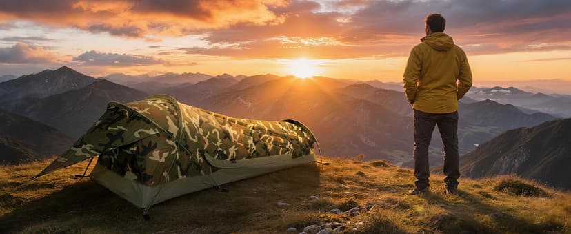 GEERTOP Ultralight Single Person Bivy Tent for Camp Waterproof 1 Man Tent for Camping Hiking Backpacking Hunting Outdoor Survival Gear - Easy Set Up