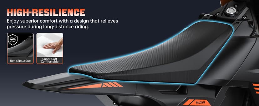 Malzahar Electric Dirt Bike for Teens Adults, 3500W, 40MPH & 60 Miles Electric Motorcycle, 48V/23.4AH Removable Battery, Hydraulic Brakes & Full Suspension, Mountain Off-Road E Dirt Bike for Age 13+