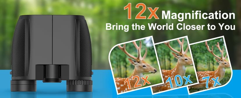 Binoculars 12x25 for Adults and Kids Compact Binocular Waterproof Binocular Wide Field of View for Bird Watching,Hiking,Hunting,Concert