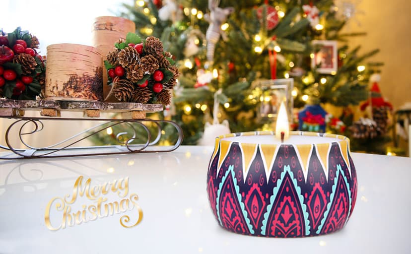 Scented Candles Gift Set, 8% Essential Oil, 4 Pack Aromatherapy Candle, Stress Relief Gifts for Women,120H Burning, Candles for Home Scented, Ideal for Birthday, Christmas, Thanksgiving, Mother's Day