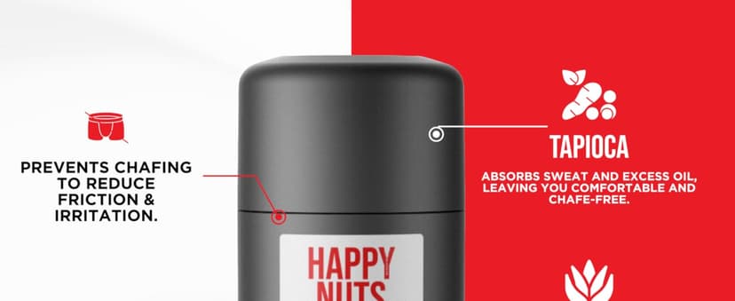 HAPPY NUTS Anti-Chafe Comfort Stick for Men: Ultimate Friction Defense & Chafing Prevention for Active Lifestyles - Perfect for Runners, Cyclists, & Active Men (1 Pack)