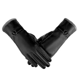 Trifabricy Leather Gloves for Women - Womens Leather Winter Gloves, Warm Lined Touchscreen Winter Glove for Cold Weather