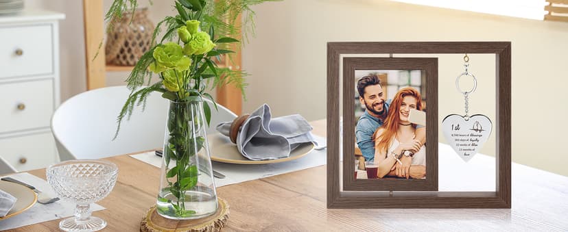 HELORAY 1 YearAnniversary Picture Frame Gifts for Couple 1 Year Anniversary Paper Gifts for Girlfriend One Year Anniversary Picture Frame for Wife Happy 1 Year Anniversary Decorations Gift for Couple B0DPFCQK5P