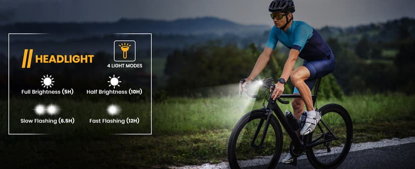 Ascher Ultra Bright USB Rechargeable Bike Light Set, Powerful Bicycle Front Headlight and Back Taillight, 4 Light Modes, Easy to Install for Men Women Kids Road Mountain Cycling B07FC9NRRR