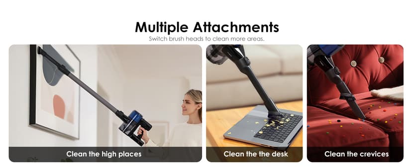 Tineco Pure ONE S30 Cordless Vacuum Cleaner, 150AW Powerful Suction, Zero Tangle Brush, Up to 65min Runtime, 6-Stage HEPA Filtration, PureCyclone Technology Stick Vacuum with Wall Mount Dock
