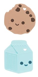 Nuby Silicone Teethe-EEZ Teether with Bristles, Includes Hygienic Case, Blue