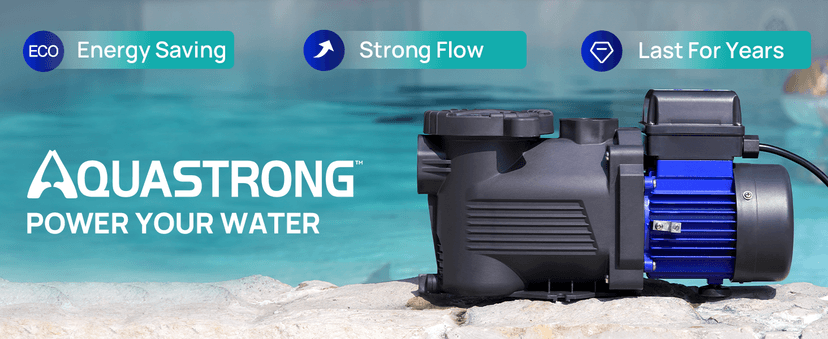 AQUASTRONG Above Ground Pool Pump 115v High Flow 1.25"&1.5''adapter Powerful Self Primming Swimming Pool Pumps with Filter Basket,4332GPH 3/4 HP with Timer