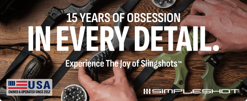 SimpleShot Scout XT Slingshot with Target, Clay Ammo and Bands for Professional Hunting and Powerful Target Shooting Sling Shot