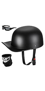Yesmotor Baseball Motorcycle Helmet Half Cap for Bike Cruiser Chopper Moped Scooter- Dot Approved