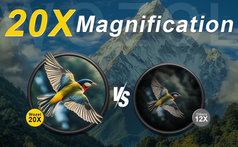 20x70 Binoculars for Adults High Powered - WOZEL HD Bird Binoculars with Clear Low Light Vision - Powerful Binocular for Bird Watching Hunting Travel Outdoor Hiking - Christmas Birthday Gifts for Men