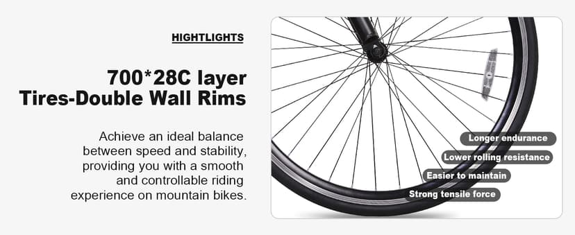 WEIZE Road Bike, 700C Wheel City Commuter Bicycle, 14 Speed Drop Bar, Racing Adult Bike with Caliper Brakes, High-Carbon Steel Hybrid Bikes, Urban Adult Bicycle for Men and Women