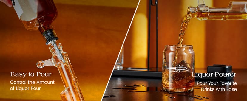 Kollea Birthday Gifts for Men Dad, Whiskey Decanter Sets - Gun Decanter, Detachable Magazine & 2 Bullet Shot Glasses, Liquor Dispenser for Bar, Anniversary Military Present for Brother, Christmas