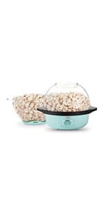 DASH Hot Air Popcorn Popper Maker with Measuring Cup to Portion Popping Corn Kernels + Melt Butter, 16 Cups - Aqua