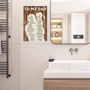 Gifts for Dad from Daughter Wife,12x8Inch Metal Tin Sign Novelty Vintage Plaque Decorative Gifts for Dad Husband,Meaningful Christmas Anniversary Birthday Father's Day Presents for Daddy Stepfather