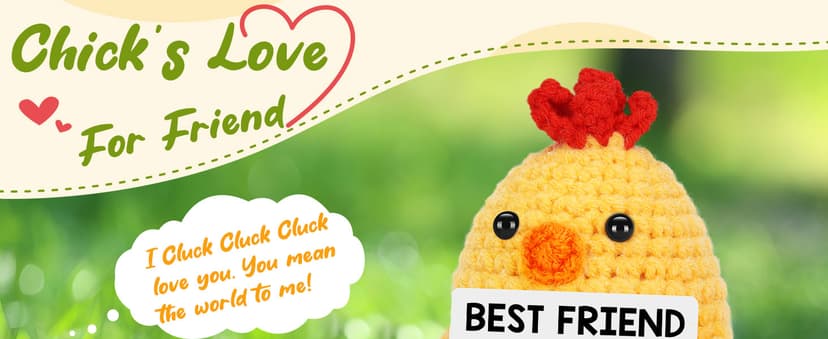 Best Friend Birthday Gifts for Women Friends Graduation Gift Bestie BFF Birthday Gifts I Love You Bestie BFF Friendship Gift Christmas Mothers Day Funny Handmade Crochet Animals Chicken
