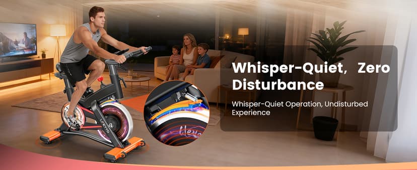 Exercise Bike for Home, Quiet Adjustable Magnetic Stationary Bike for Home Cardio with App Compatible, Spin Bike with 400 lbs Capacity, Spinning Bike with Heart Rate Monitor,Comfort Seat/Alloy Pedals/LCD Monitor