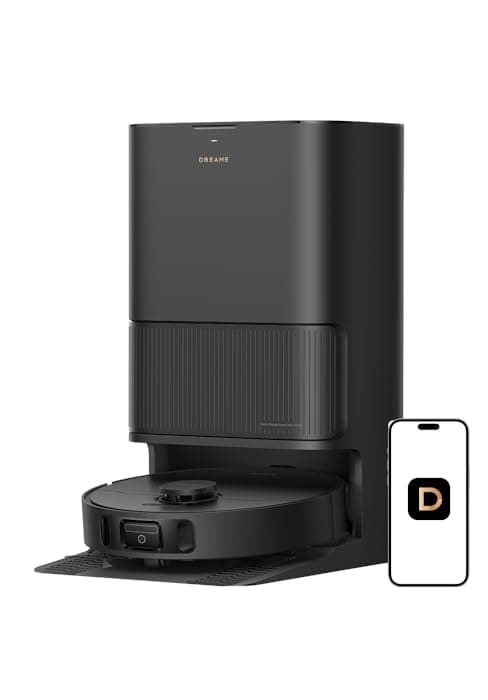 DREAME L40 Ultra Gen 2 Robot Vacuum and Mop with 25,000Pa Suction, Extendable Side Brush and Mop, All-in-One Self-Emptying & Cleaning Dock, Voice & App Control, Black