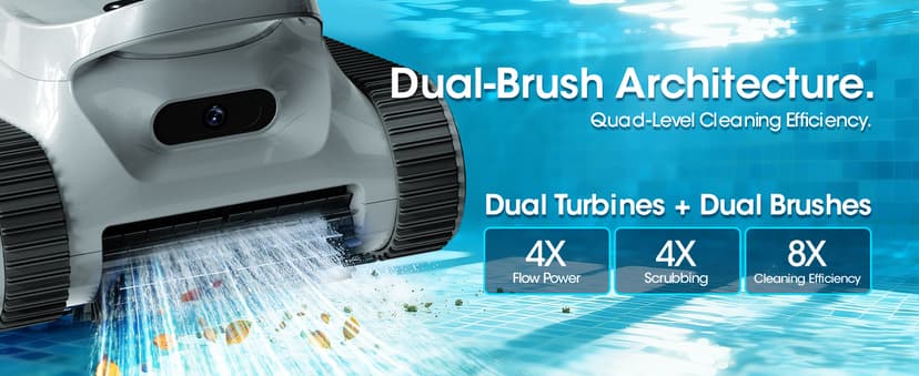 Pool Vacuum for Inground Pools & Above Ground Pool, Cordless Robotic Pool Cleaner with 180W Brushless Motor, 3-Hour Runtime, Wall-Climbing Pool Robot Scrubber for Pools up to 2150 Sq.Ft.