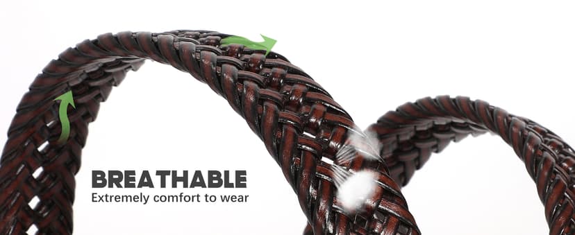 BELTROAD Braided Leather Belt for Men Casual Jeans Golf, Men's Leather Woven Alloy Buckle Hand Braided Belts Gift for Men