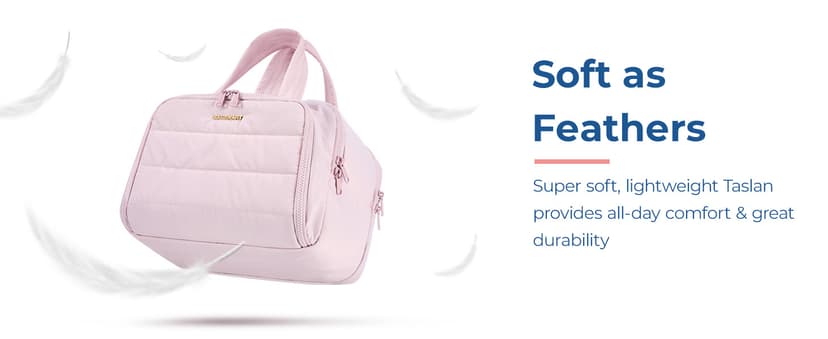 BAGSMART Travel Toiletry Bag, Lightweight Large Wide-open Travel Bag for Women, Puffy Cosmetic Makeup Bag Organizer with Handle for Accessories,Essentials, Toiletries, Dark Pink